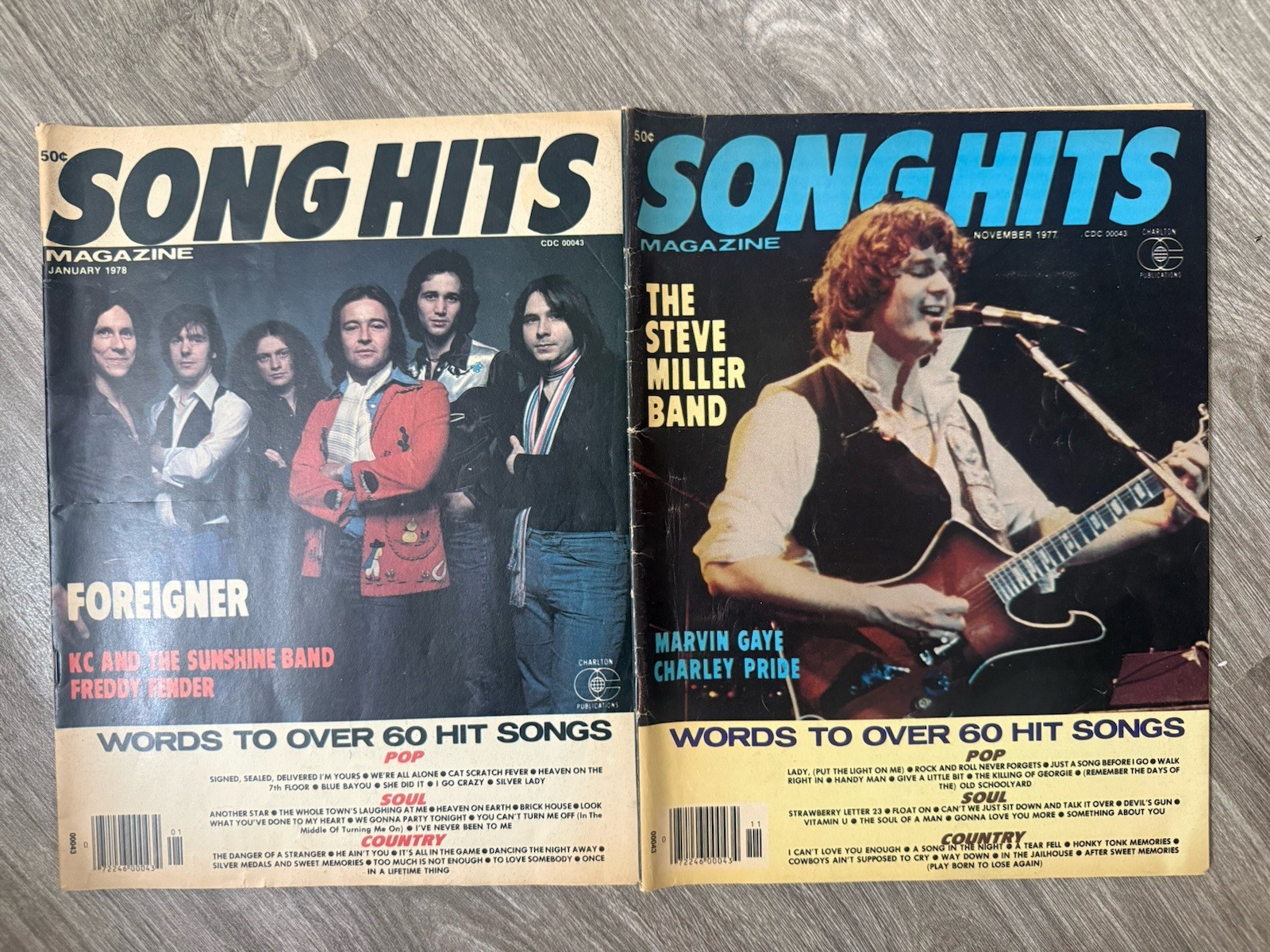 Vintage Song Hits Magazine Lot 1977 1978 Foreigner Steve Miller Band 70s Music