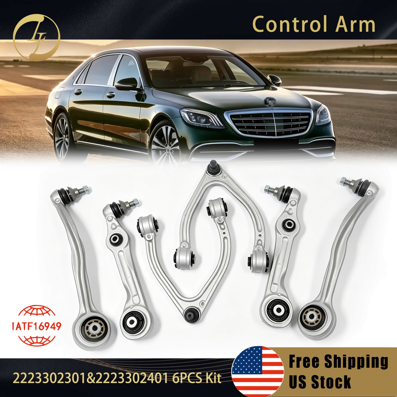 6PCS Front Upper & Lower Control Arm Kit For Mercedes-Benz S450 S550 S550e S560
