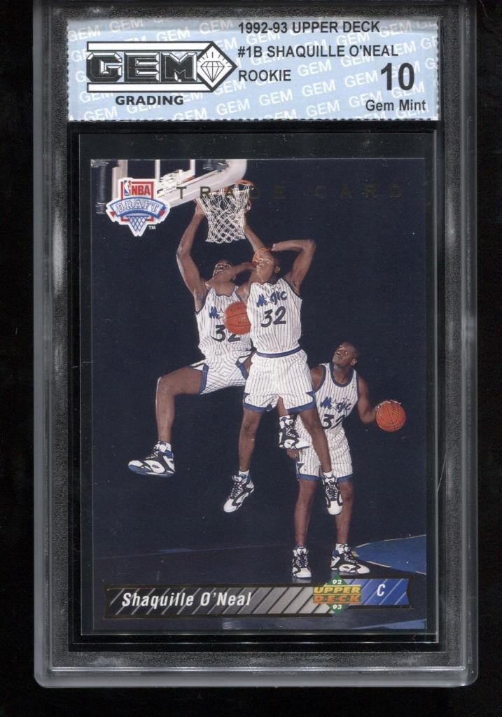 Shaquille O'Neal Rookie 1992-93 Upper Deck #1B RC Card NBA Magic GEM MINT 10