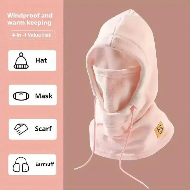 3-in-1 Winter Warm Hat With Mask Neck Warmer Windproof Balaclava Ski Hood Cap