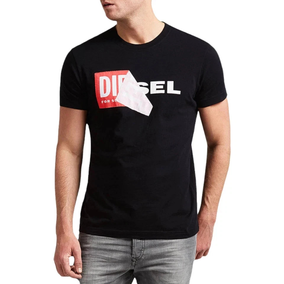DIESEL Men\'s Slim Fit Casual Cotton Tee Short Sleeve Crew Neck T-Shirt