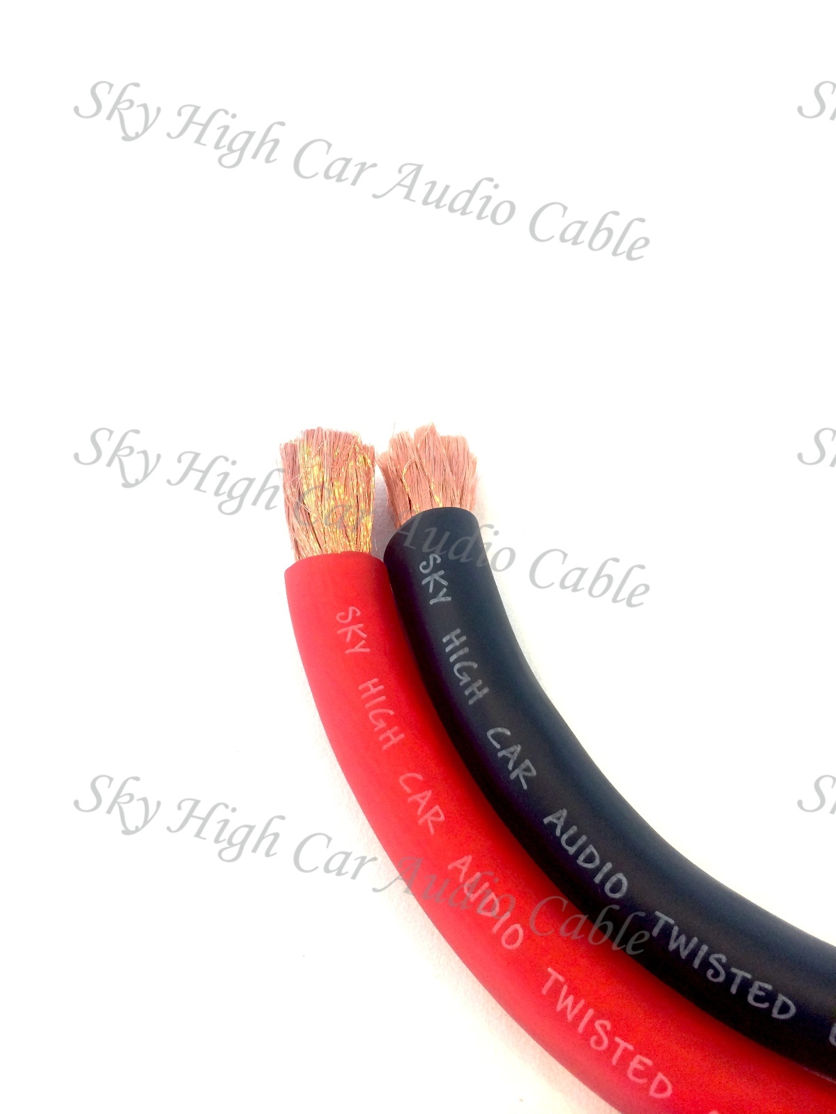 50 \' ft 2/0 Gauge AWG 25\' RED / 25\' BLACK Power Ground Wire Sky High GA ft 