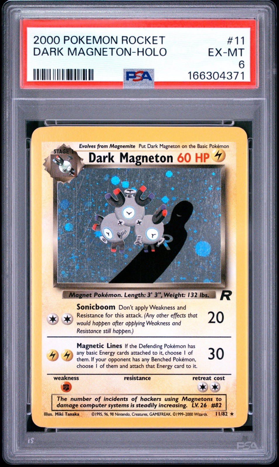 PSA 6 Dark Magneton 11/82 Team Rocket Holo EX-MT PSA 6 Dark Magneton 11/82 Team Rocket Holo EX-MT