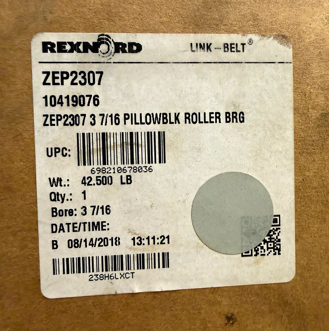 Rexnord Link-Belt ZEP2307 Pillow Block Roller Bearing Unit 3-7/16\ Rexnord Link-Belt ZEP2307 Pillow Block Roller Bearing Unit 3-7/16\
