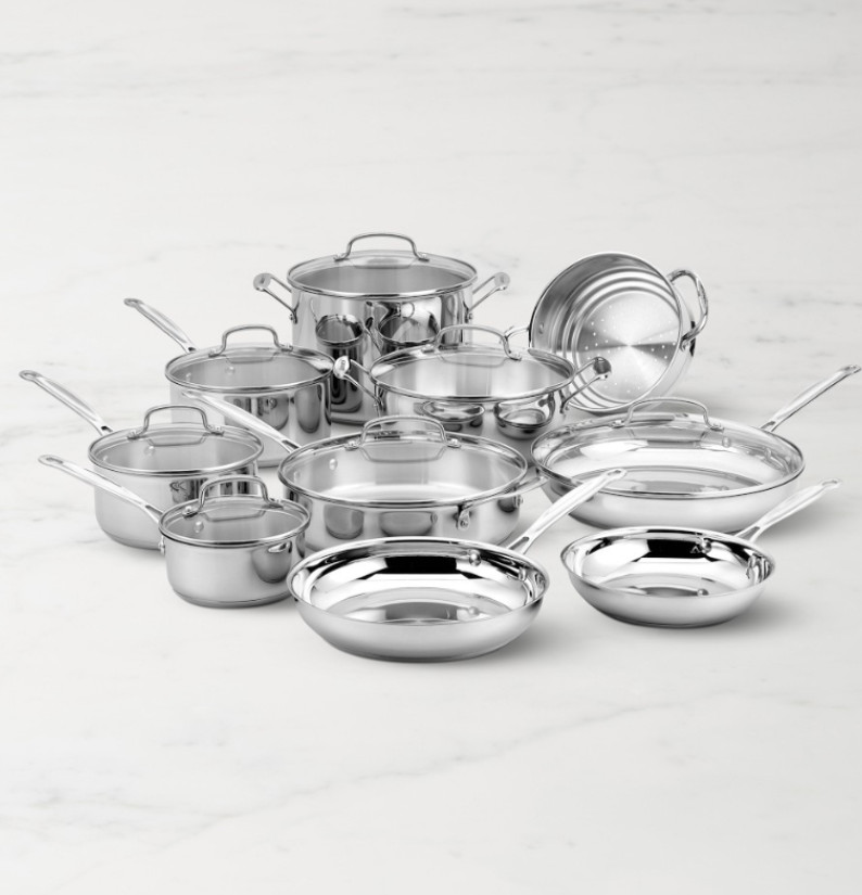 Cuisinart Chef\'s Classic Stainless-Steel 17-Piece Cookware Set
