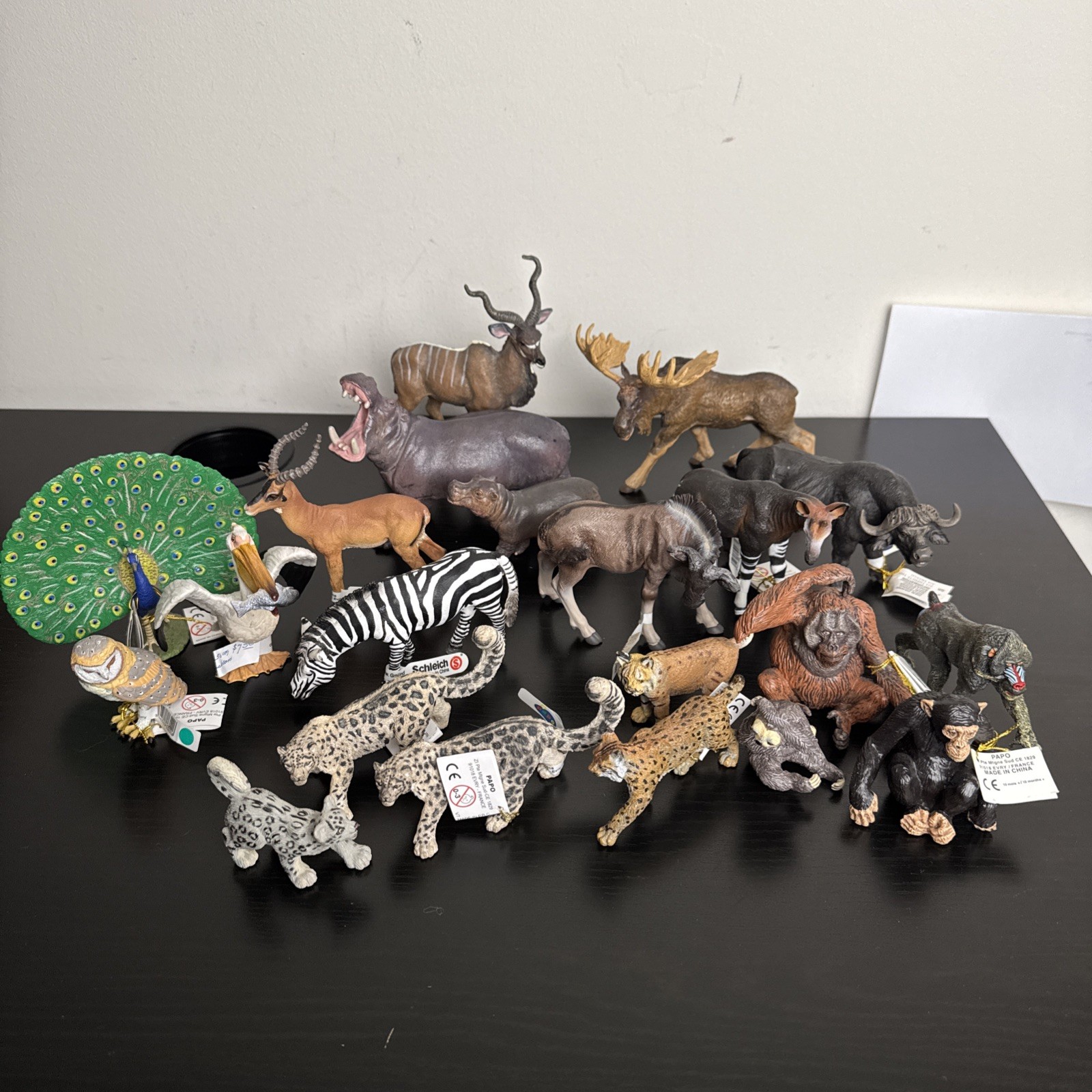 Papo Wild Animal Figure Lot 21 Zoo Wildlife Figures Mostly NWT Schleich Zebra