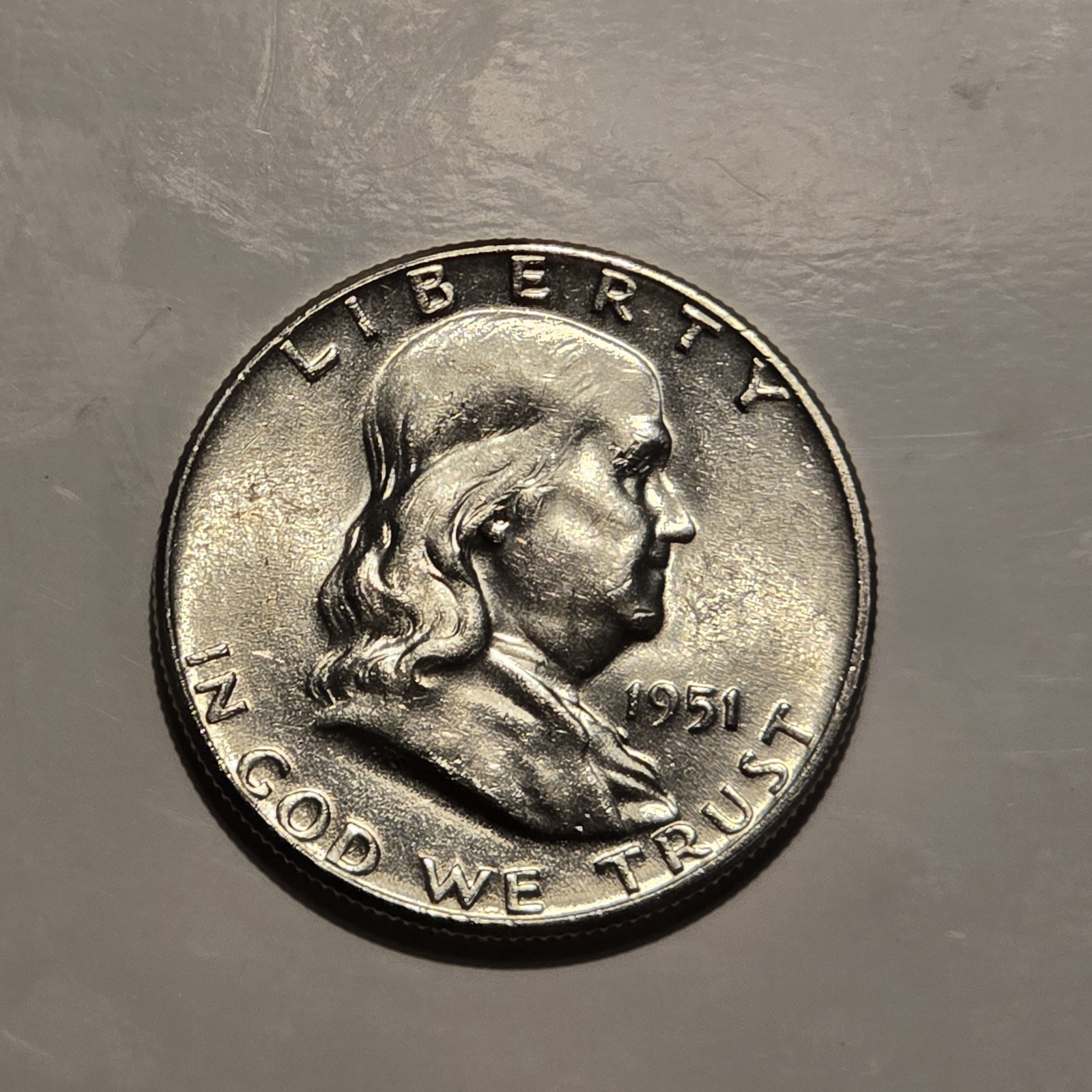 GEM BU UNCIRCULATED UNC MS 1951 SILVER FRANKLIN HALF DOLLAR BRILLIANT LUSTER