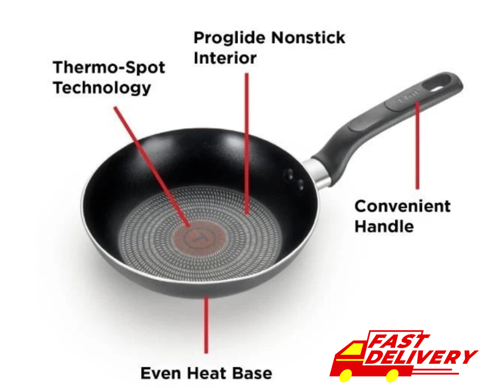 T-fal Easy Care Nonstick Cookware, Fry Pan, 8 inch, Grey