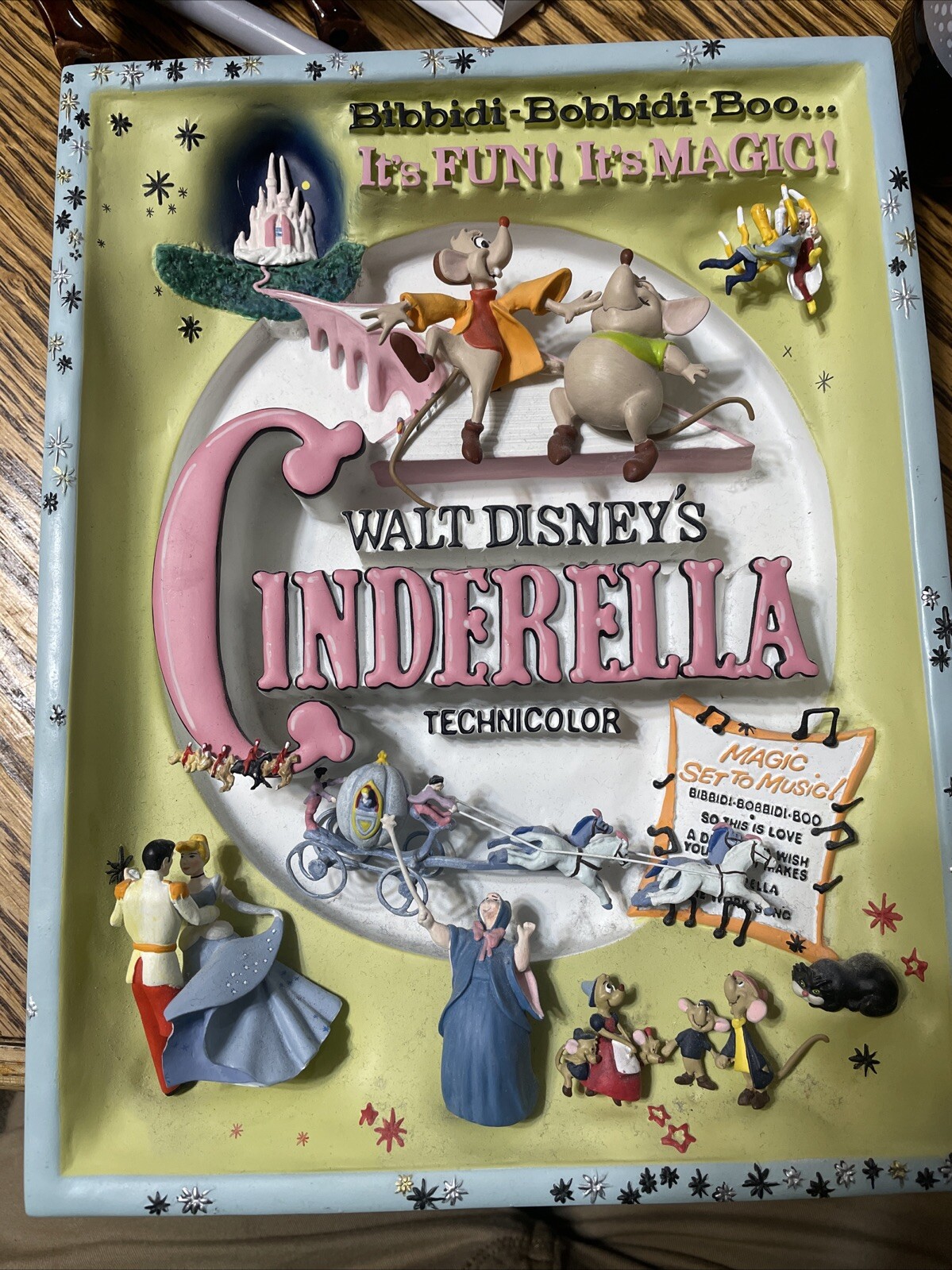 DEFECTIVE WALT DISNEYS Cinderella Sculpted 3D Original Movie Poster Coll G3D