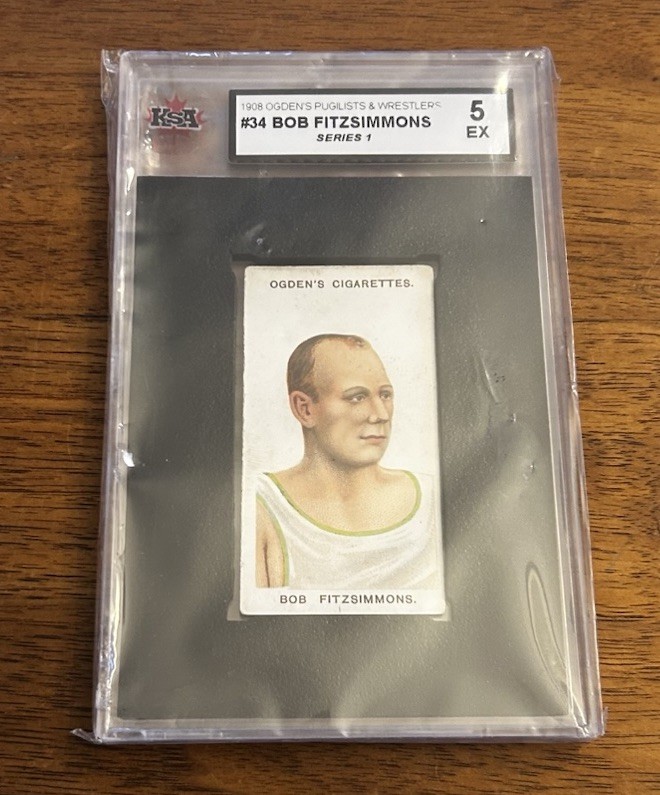 1908/1909 Ogdens LTD. Pugilists & Wrestlers Tobacco Bob Fitzsimmons #34 KSA 5