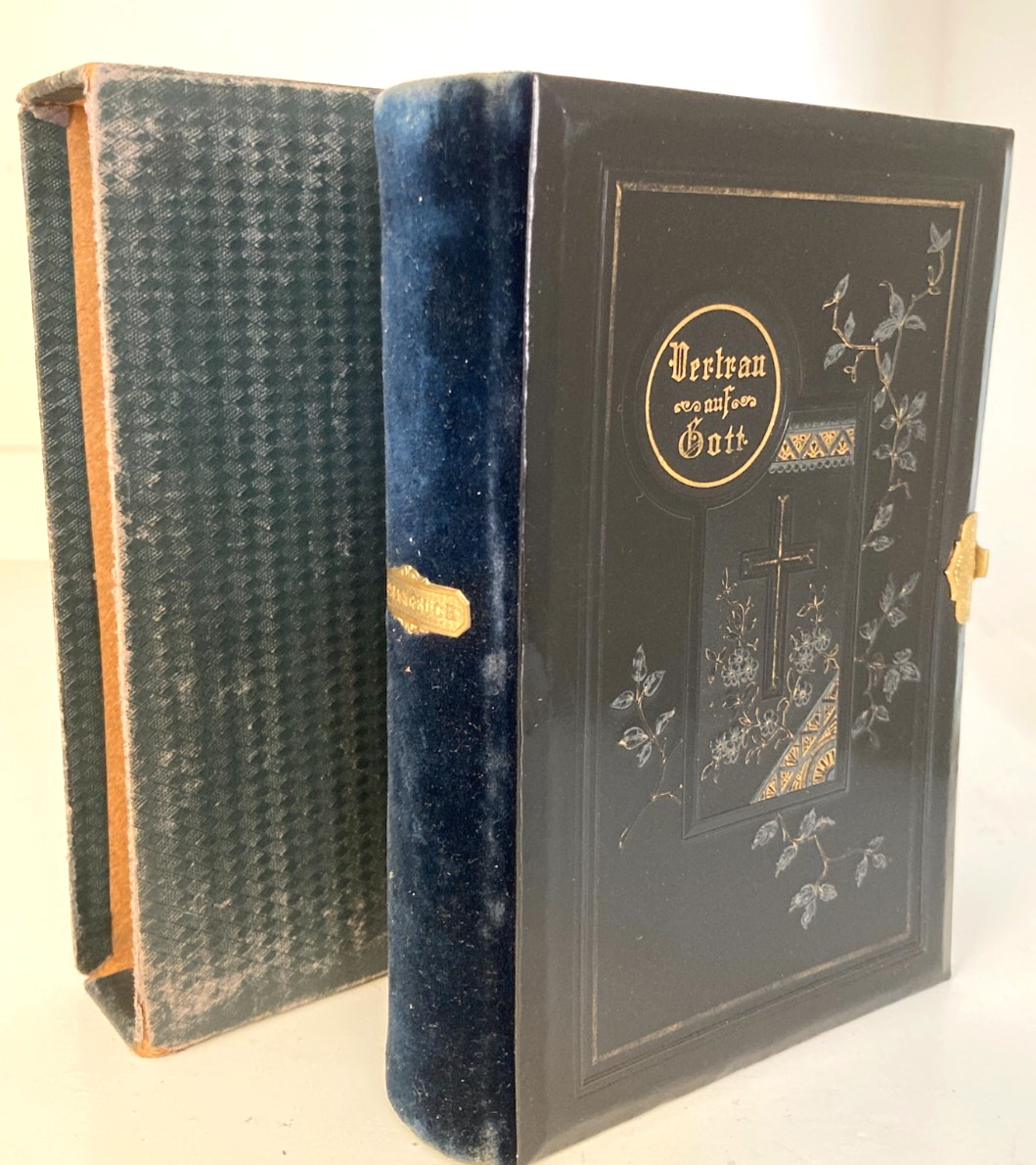1896 German Lutheran Hymnal Velvet Brass Clasp Gilt Box Confirmation 1904