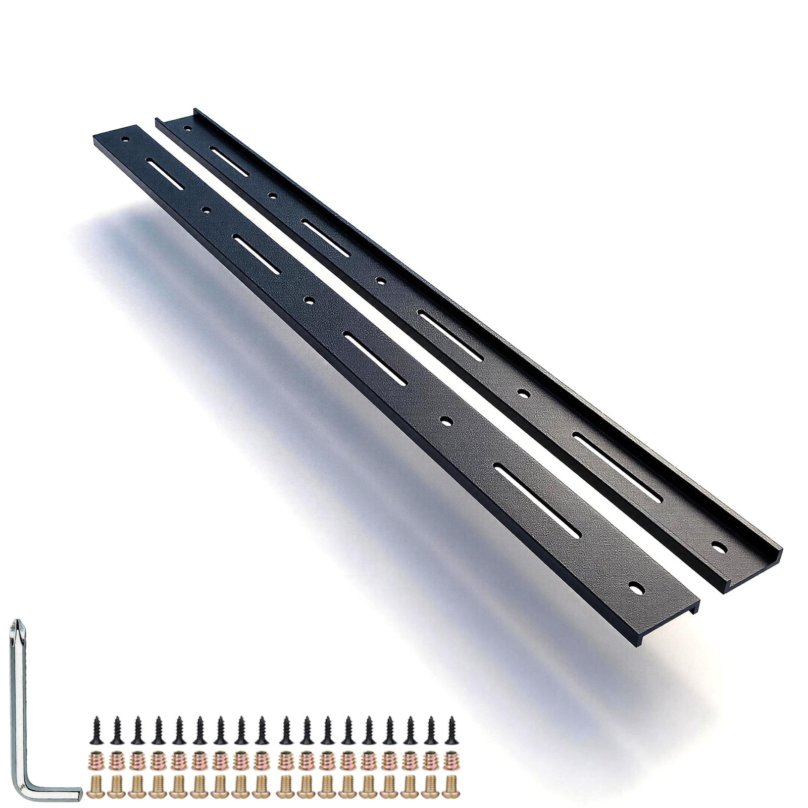 C Channel Steel Hidden C Bracket for Table Top Slab, Black Finish, 30 in (2 C Channel Steel Hidden C Bracket for Table Top Slab, Black Finish, 30 in (2