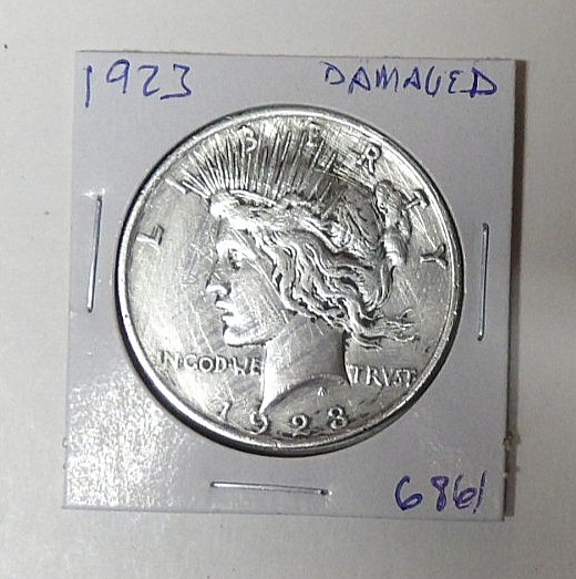 1923-P Peace Silver Dollar Damaged Philadelphia Mint (3.3)