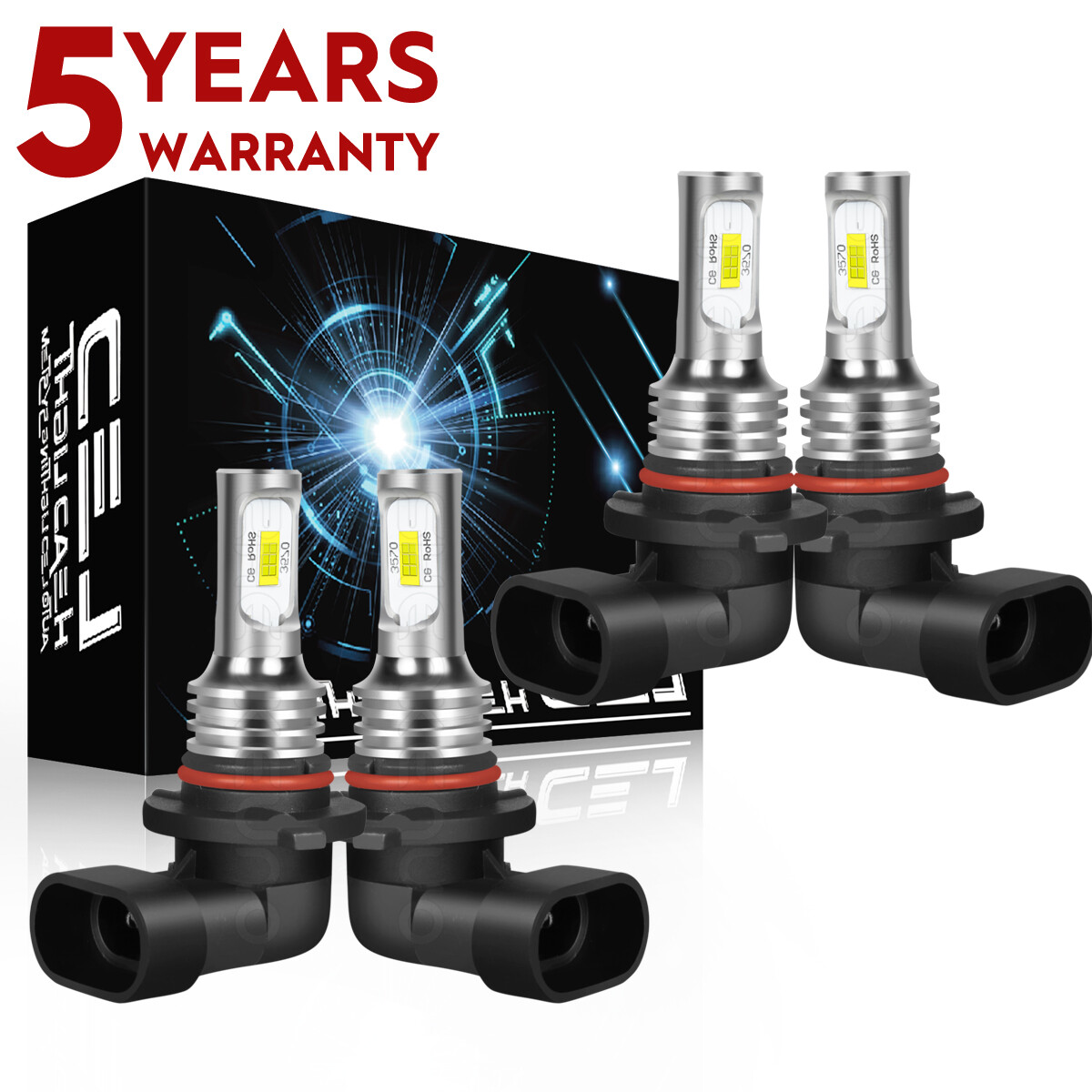 For Chevy C1500 2500 3500 1990-98 6000K CSPLED Headlight Bulbs High Low Beam Kit