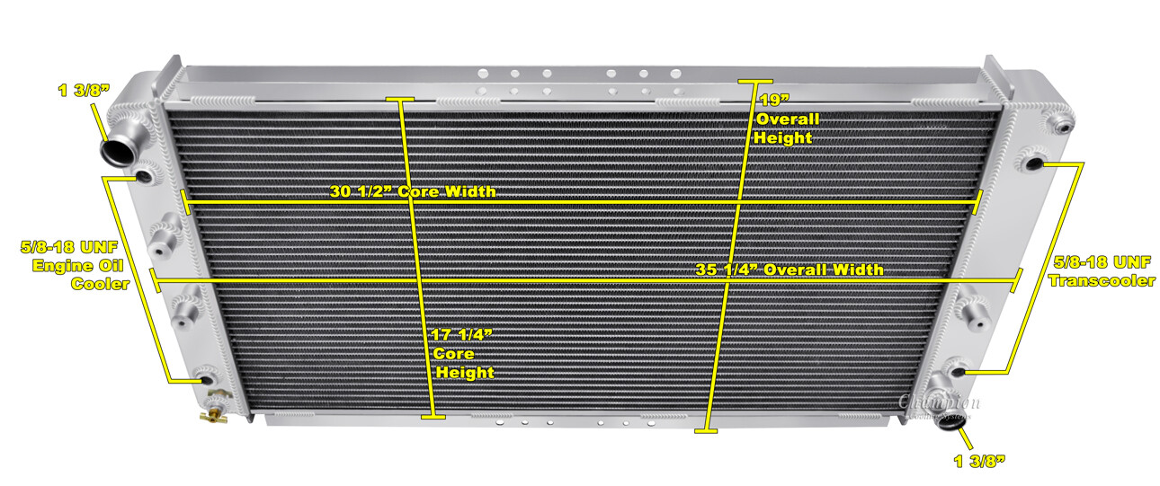 ER Champion 3 Row Radiator for 1994 - 1996 Buick Roadmaster V8 Engine #CC1517