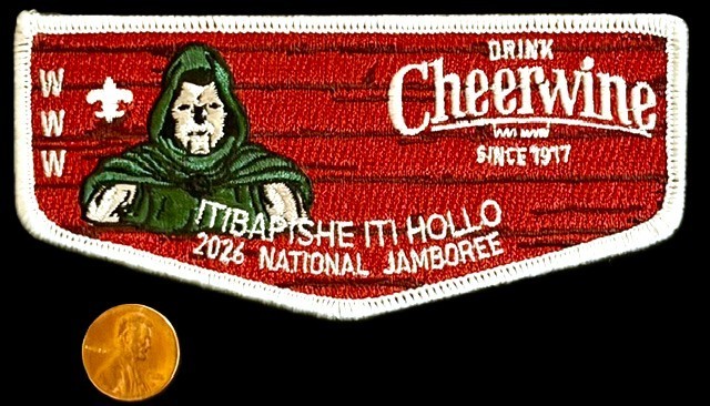 BSA OA ITIBAPISHE ITI HOLLO 188 CENTRAL NC 2026 JAMBOREE DR DOOM CHEERWINE FLAP