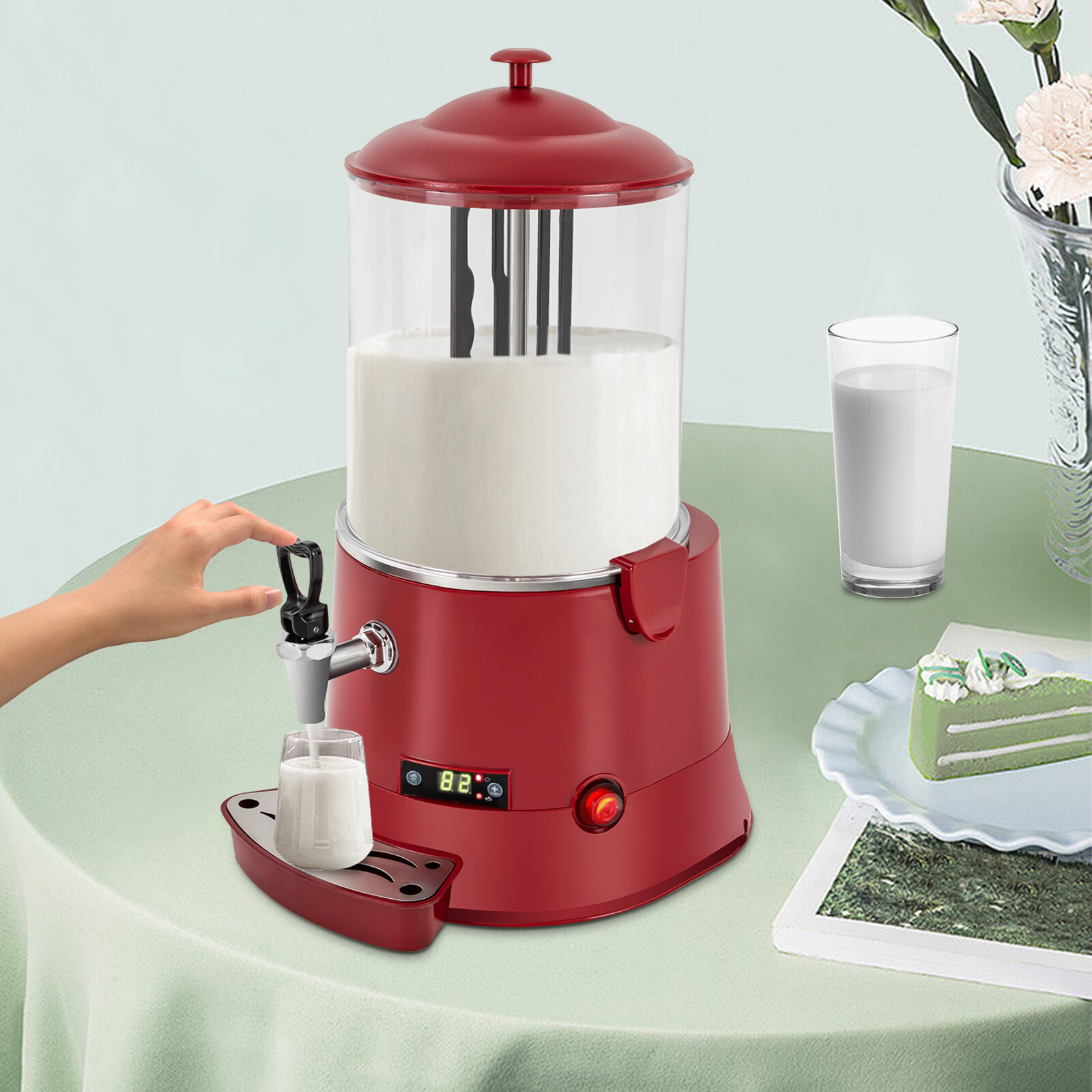10L Commercial Hot Chocolate Maker Coffee Chocolate Dispenser Warmer Heater 400W