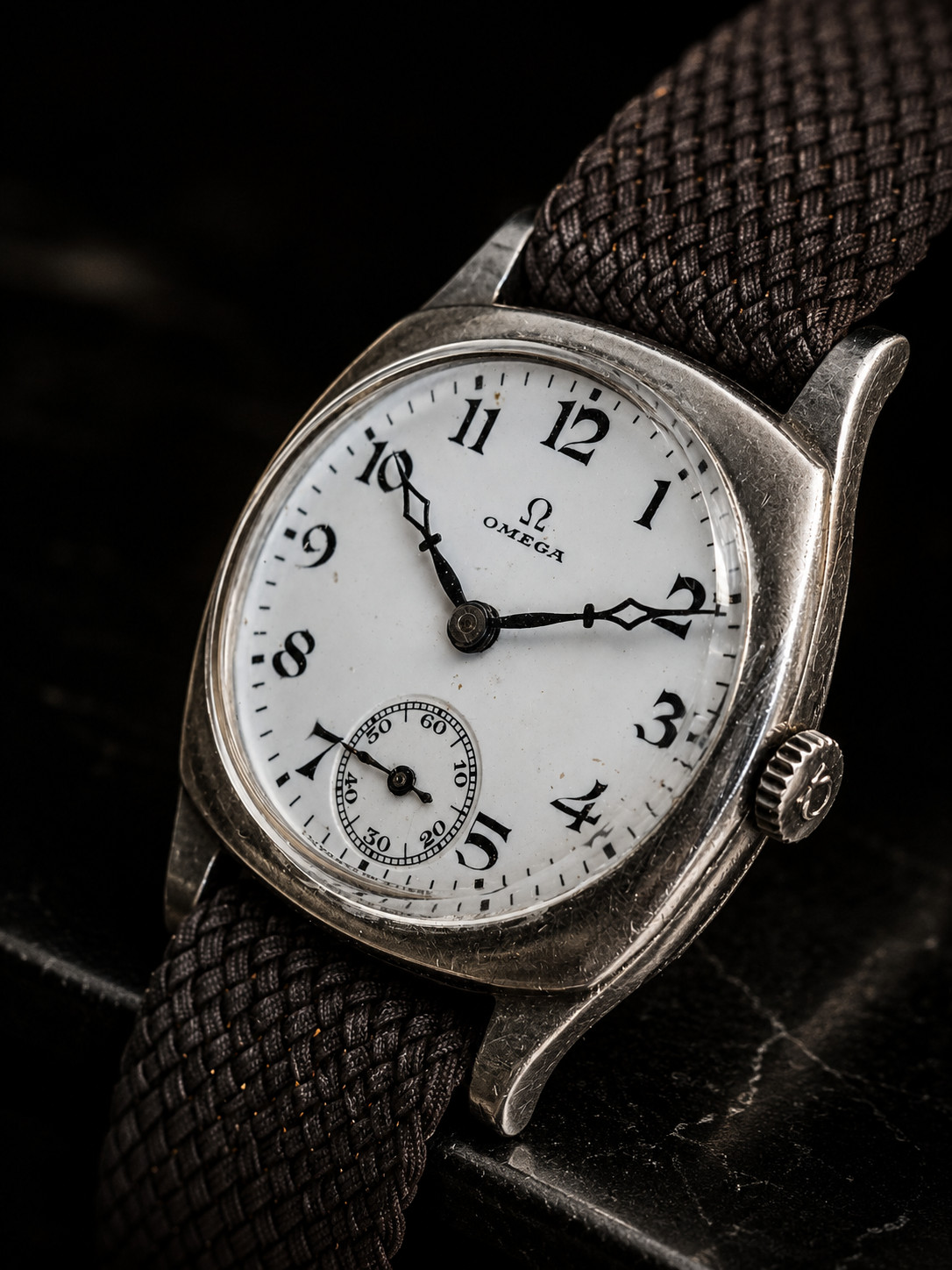 Antique Omega 1925 Vintage Wristwatch Enamel Dial Full Steel Swiss Original Rare