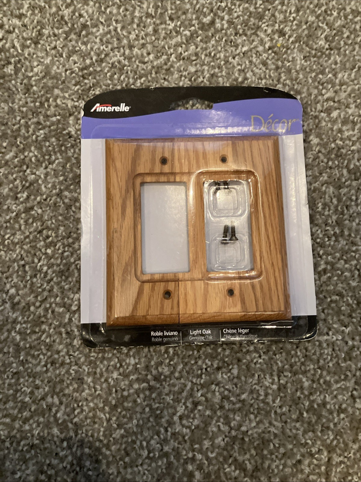 Amerelle Contemporary light oak 2 gang Oak Wood Rocker Wall Plate 1 pc