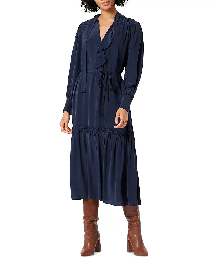 NEW Joie Women\'s XS Roussel Silk Midi Dress NWT $448