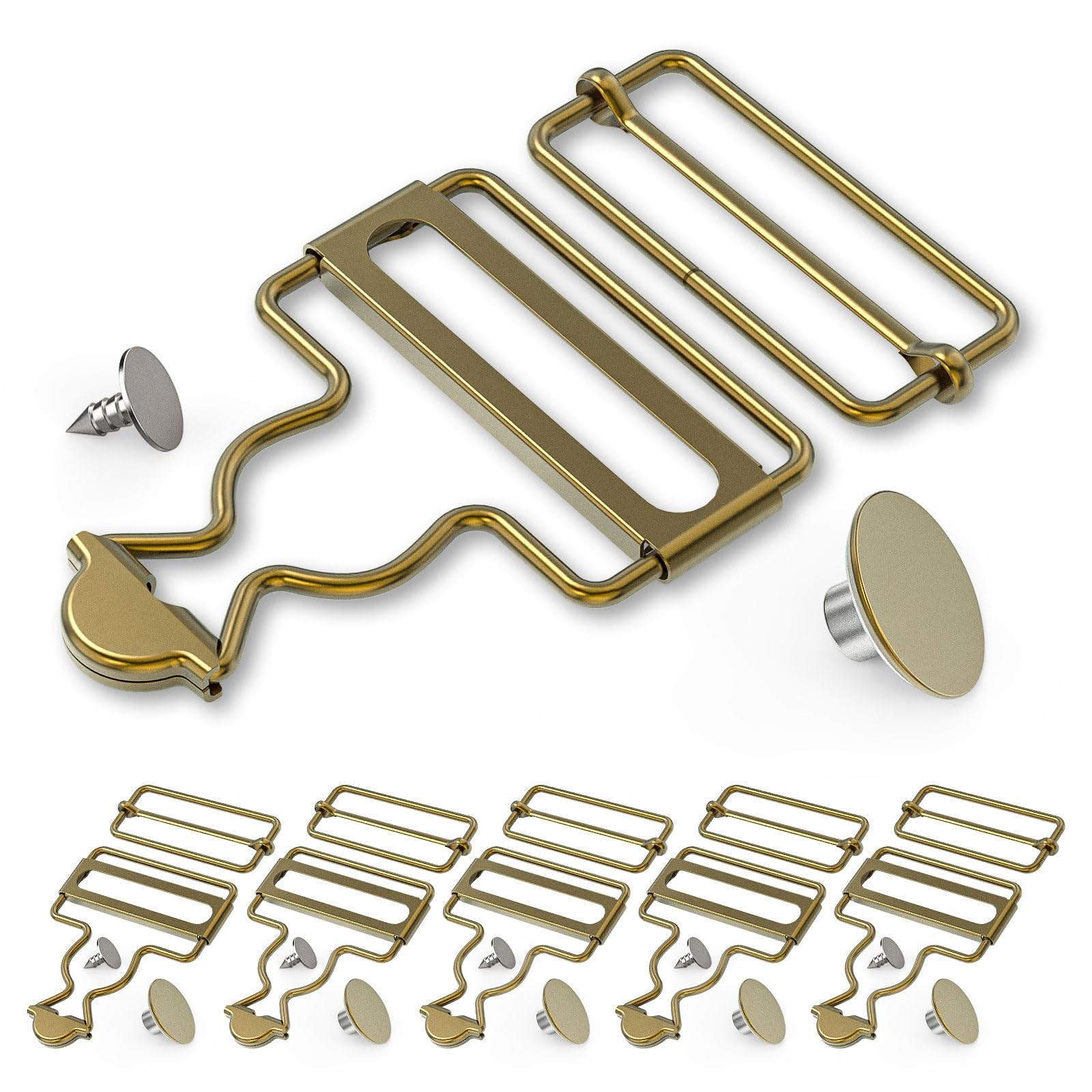 6 Sets Metal Overall Buckles Replacement Overall Clasp Clips for Bib Pants