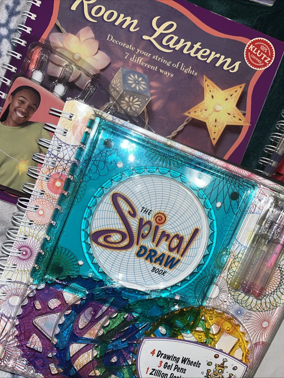 Klutz Room Lanterns and Spiral Draw. Decorate String Lights/ Spirograph Fun -New