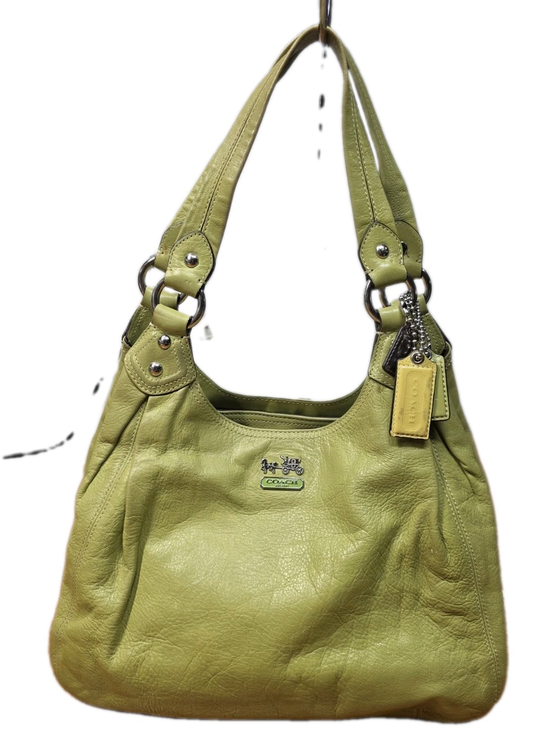 Coach Madison Maggie Kiwi Green Leather Hobo Bag Y2K 2009 #14336 3 Hangtags
