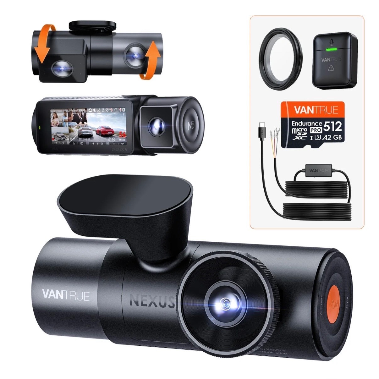 Vantrue Nexus 5 Front and Rear Dash Camera Bundle Vantrue Nexus 5 Front and Rear Dash Camera Bundle