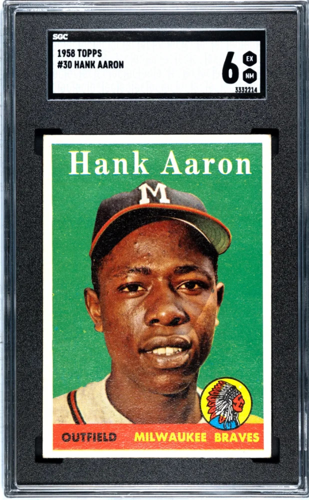 1958 Topps Hank Aaron #30 SGC 6 1958 Topps Hank Aaron #30 SGC 6