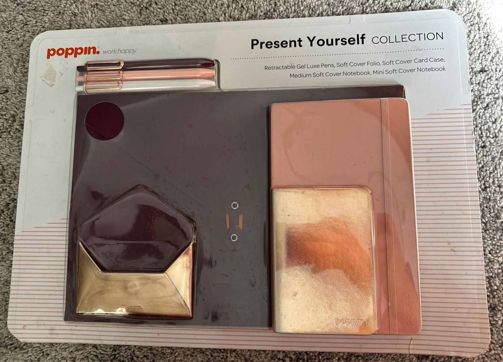 New Poppin Work Happy Present Yourself Collection: Pens, Folio, Notebook, Case