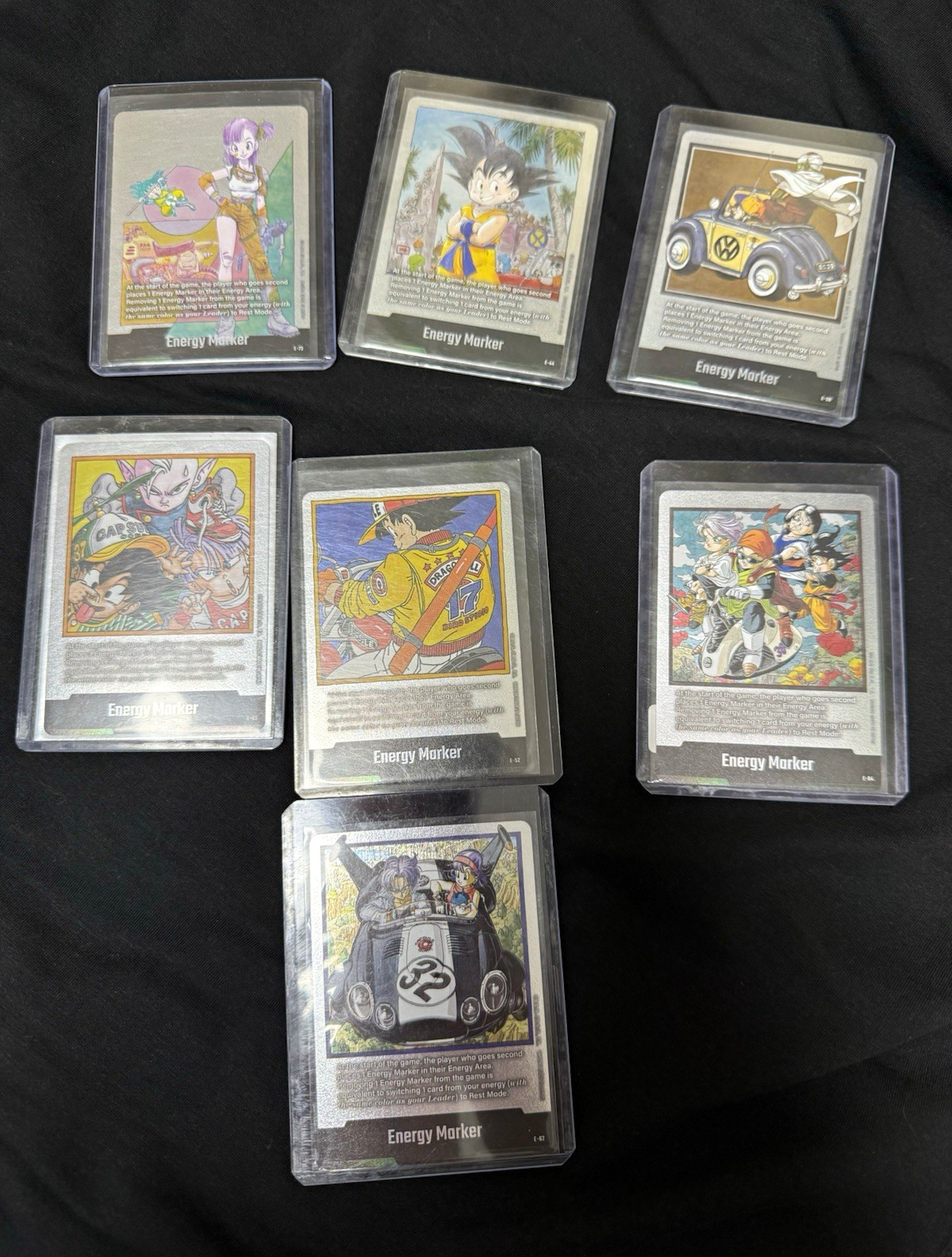Bandai Dragon Ball Super Energy Marker 7-Card Foil Lot Goku Trunks 2024 Bandai Dragon Ball Super Energy Marker 7-Card Foil Lot Goku Trunks 2024