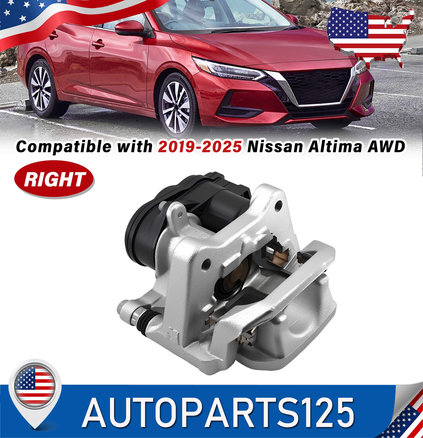 Rear Right Brake Caliper for Nissan Altima AWD 2019-2025 D4000-6CA3C US Stock