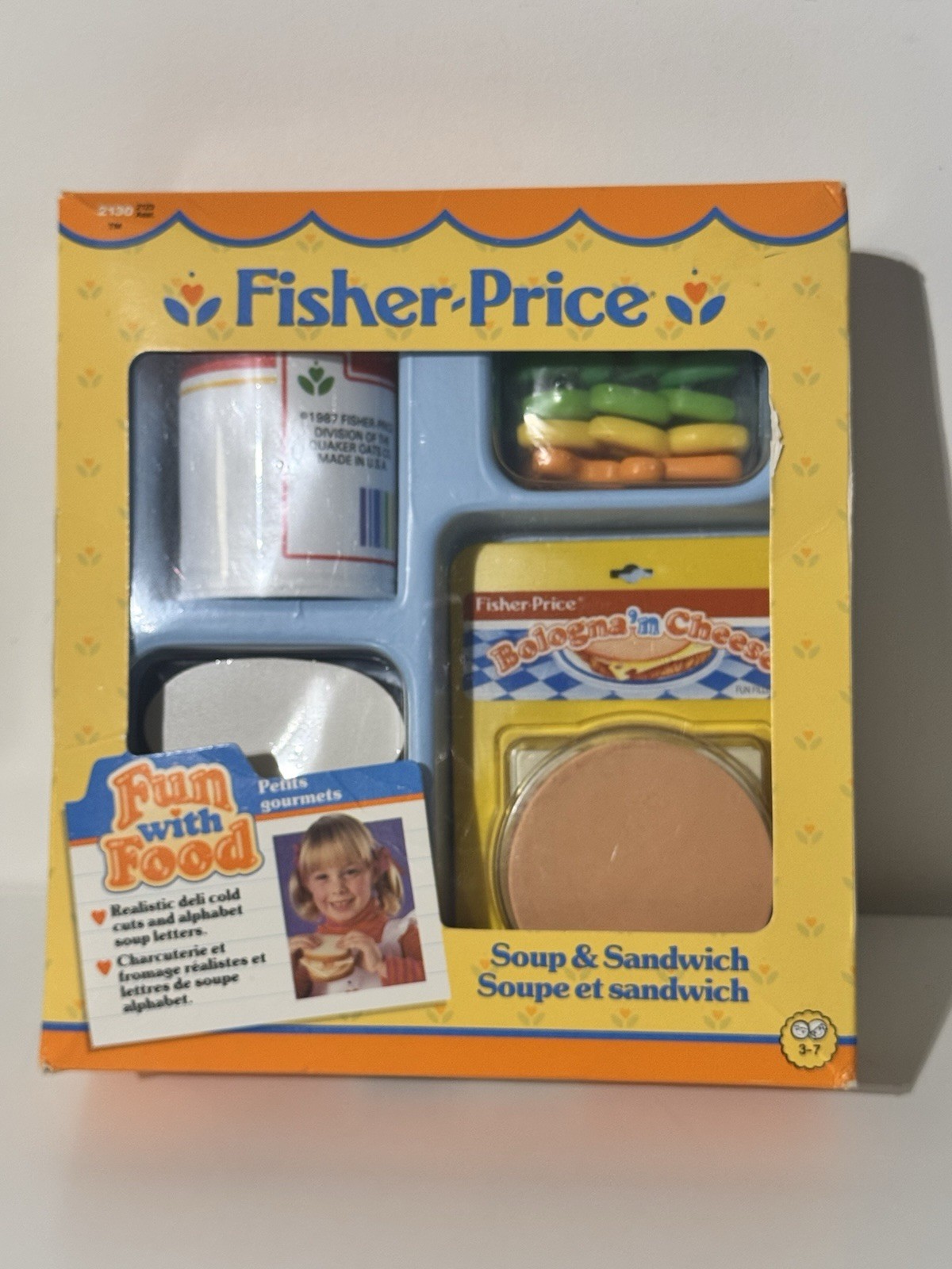 1987 VTG Fisher Price 2130 Soup & Sandwich Fun with Food Set New Box 1987 VTG Fisher Price 2130 Soup & Sandwich Fun with Food Set New Box