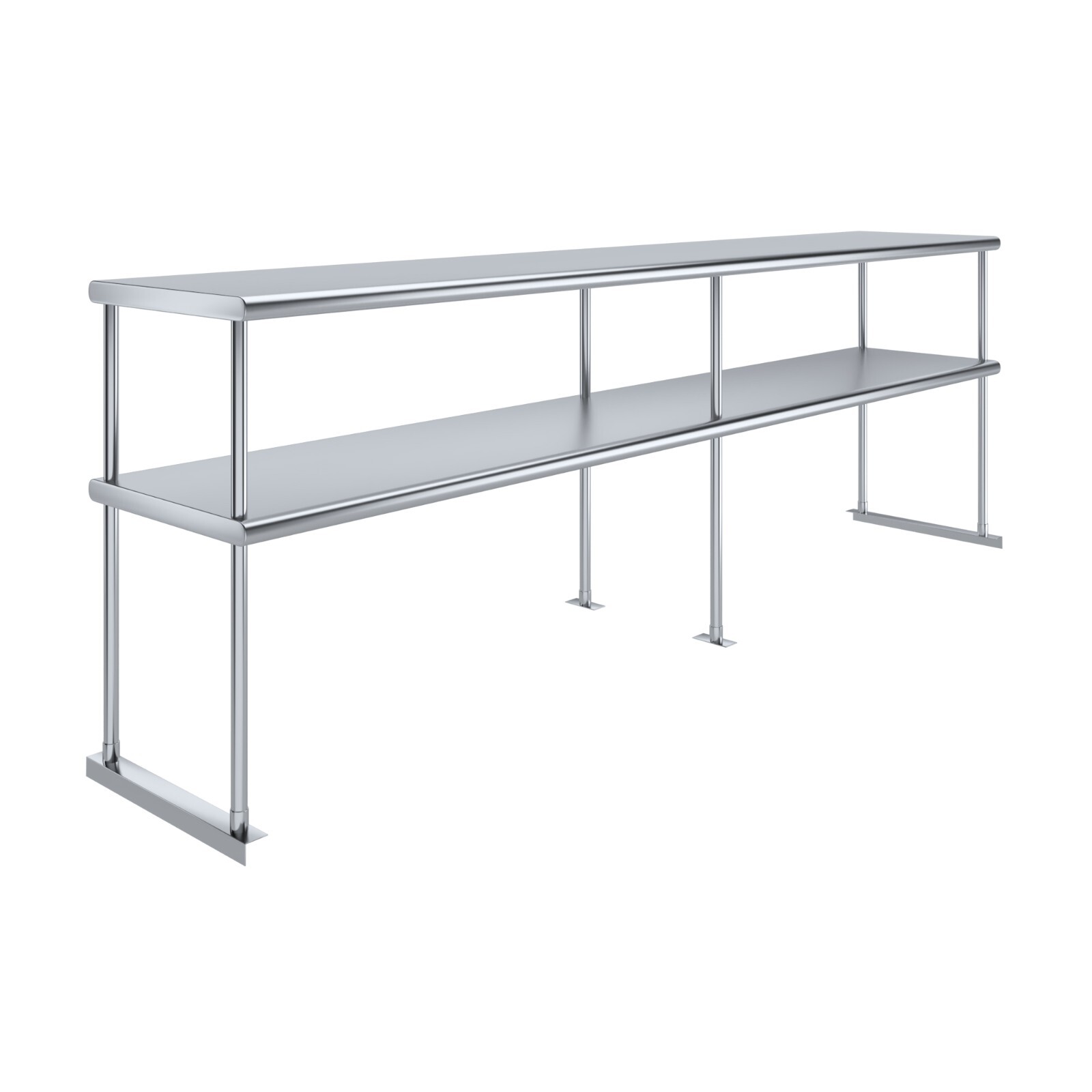 18 in. x 96 in. AmGood Stainless Steel Double Deck Over Shelf 18x96 Shelving