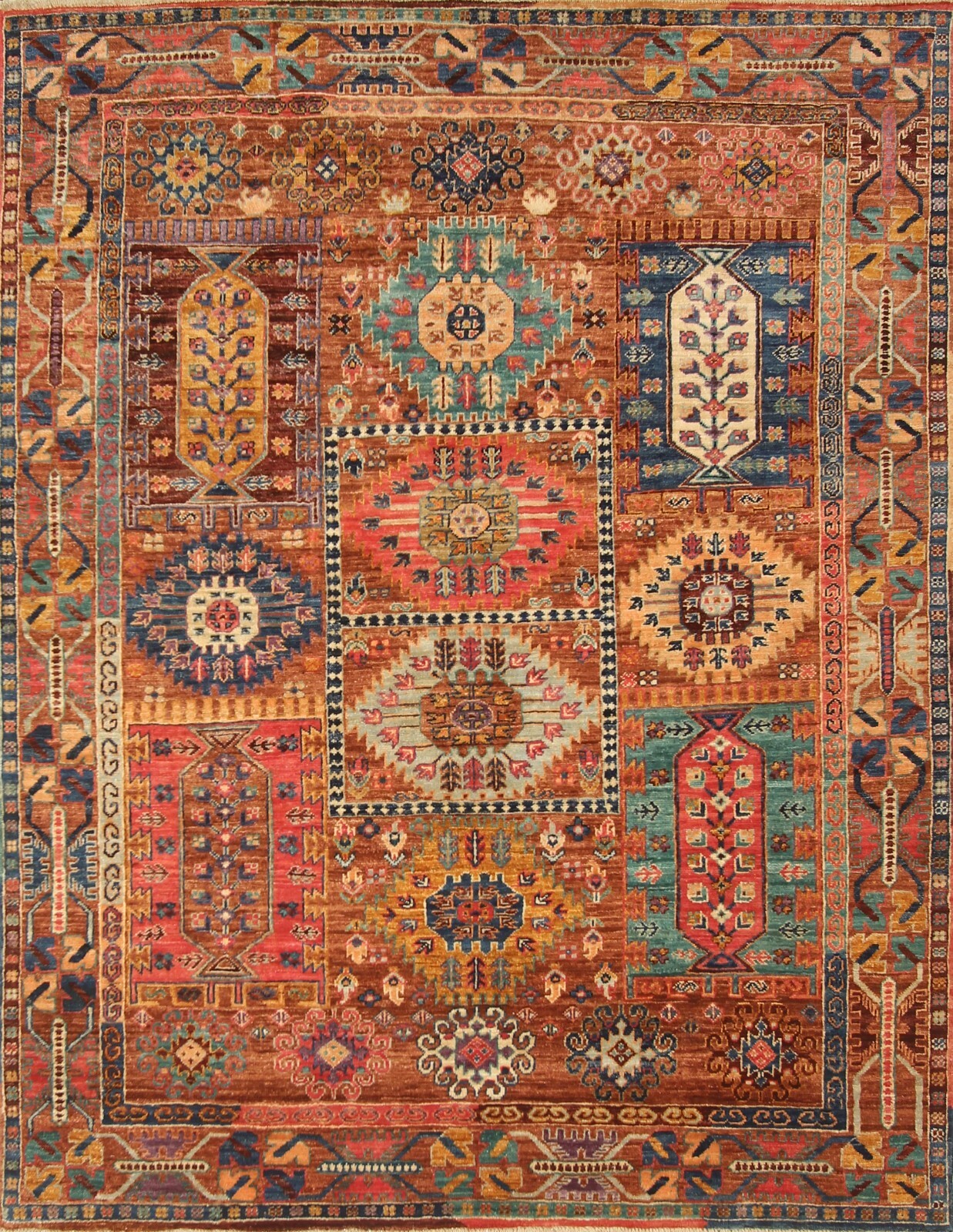 5x7 ft Brown Afghan Hand Knotted Veg dyes Wool Tribal Area Rug 5x7 ft Brown Afghan Hand Knotted Veg dyes Wool Tribal Area Rug