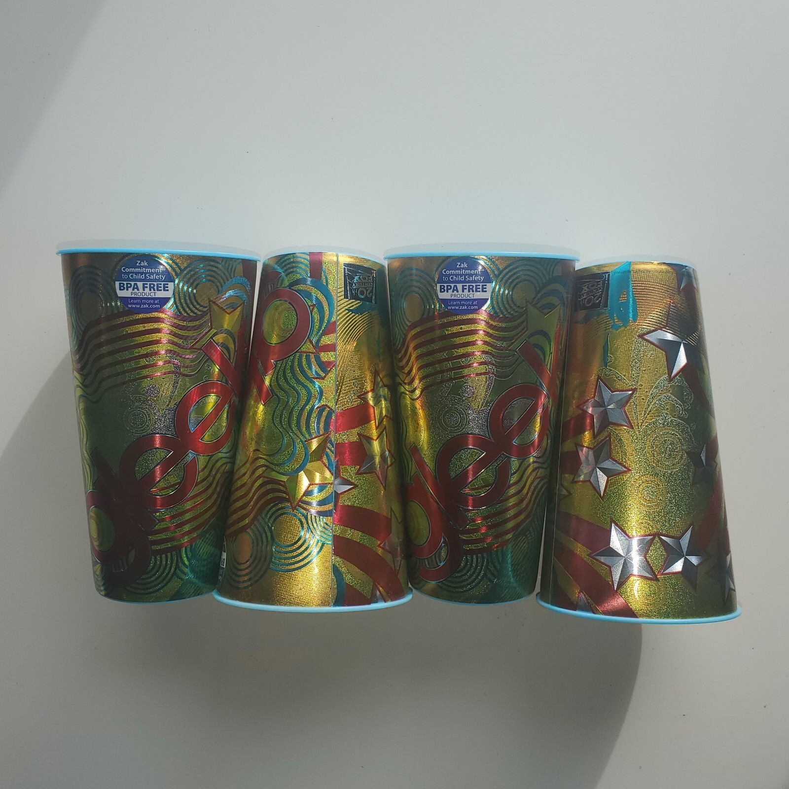 NOS 2010 Gleek Tumbler Cups Lot Of 4 Glee 20thCentury Fox TV Slushie Lea Michele
