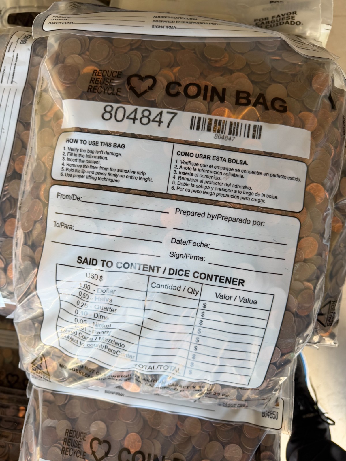 5000 (34.3lb) 95% COPPER  1909-1982  U.S. PENNIES - Bullion Unsearched