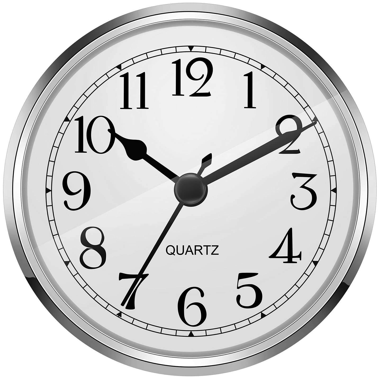 Hicarer 3-1/2 Inch (90 mm) Quartz Clock Fit-up/Insert with Arabic Silver