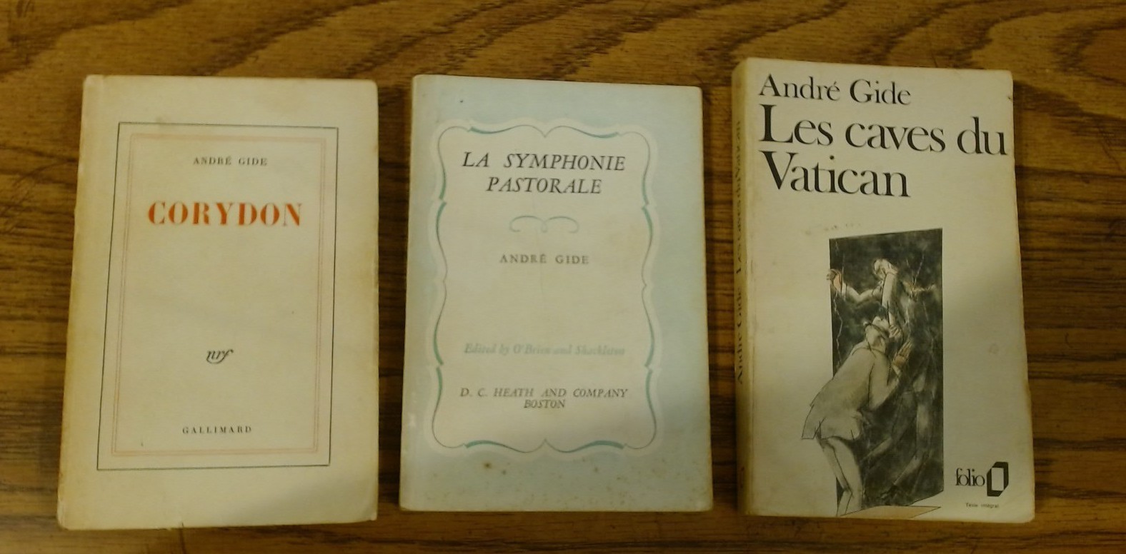 Andre Gide 3 Book Lot French Corydon La Symphonie Pastorale Caves du Vatican