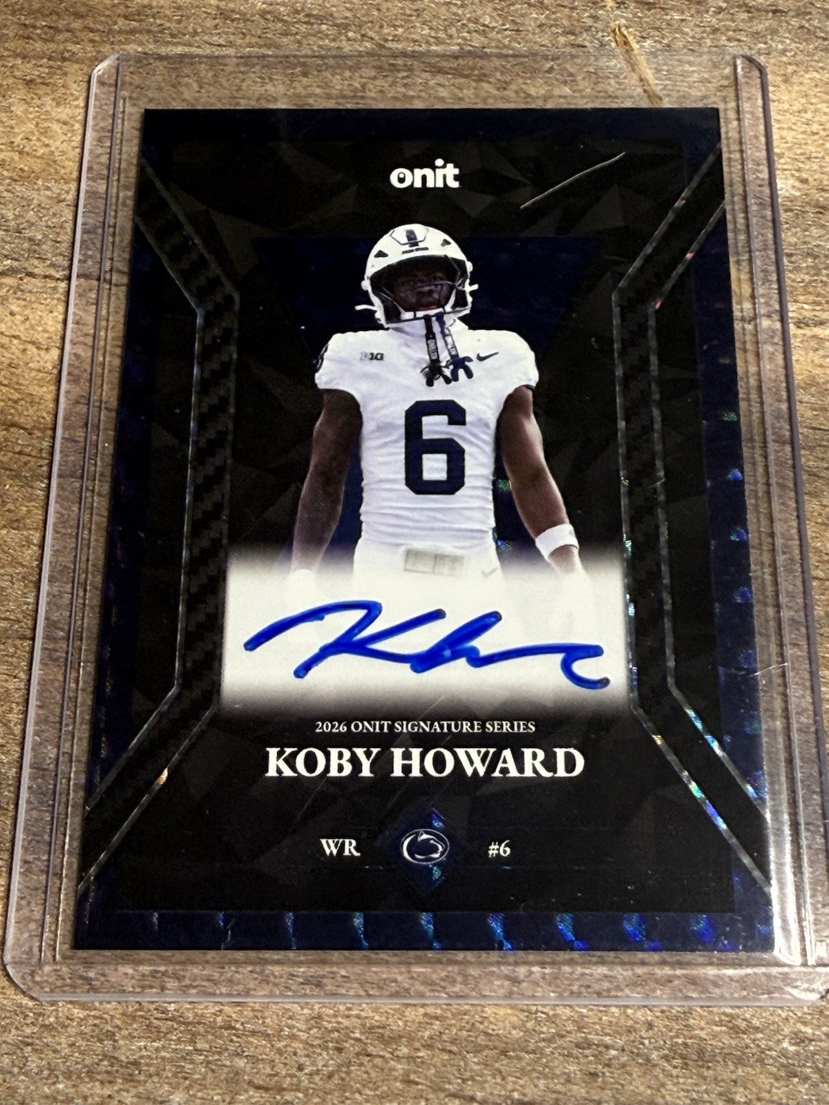 KOBY HOWARD 2026 ONIT Penn State Football On Card Blue Base AUTO Autograph KOBY HOWARD 2026 ONIT Penn State Football On Card Blue Base AUTO Autograph