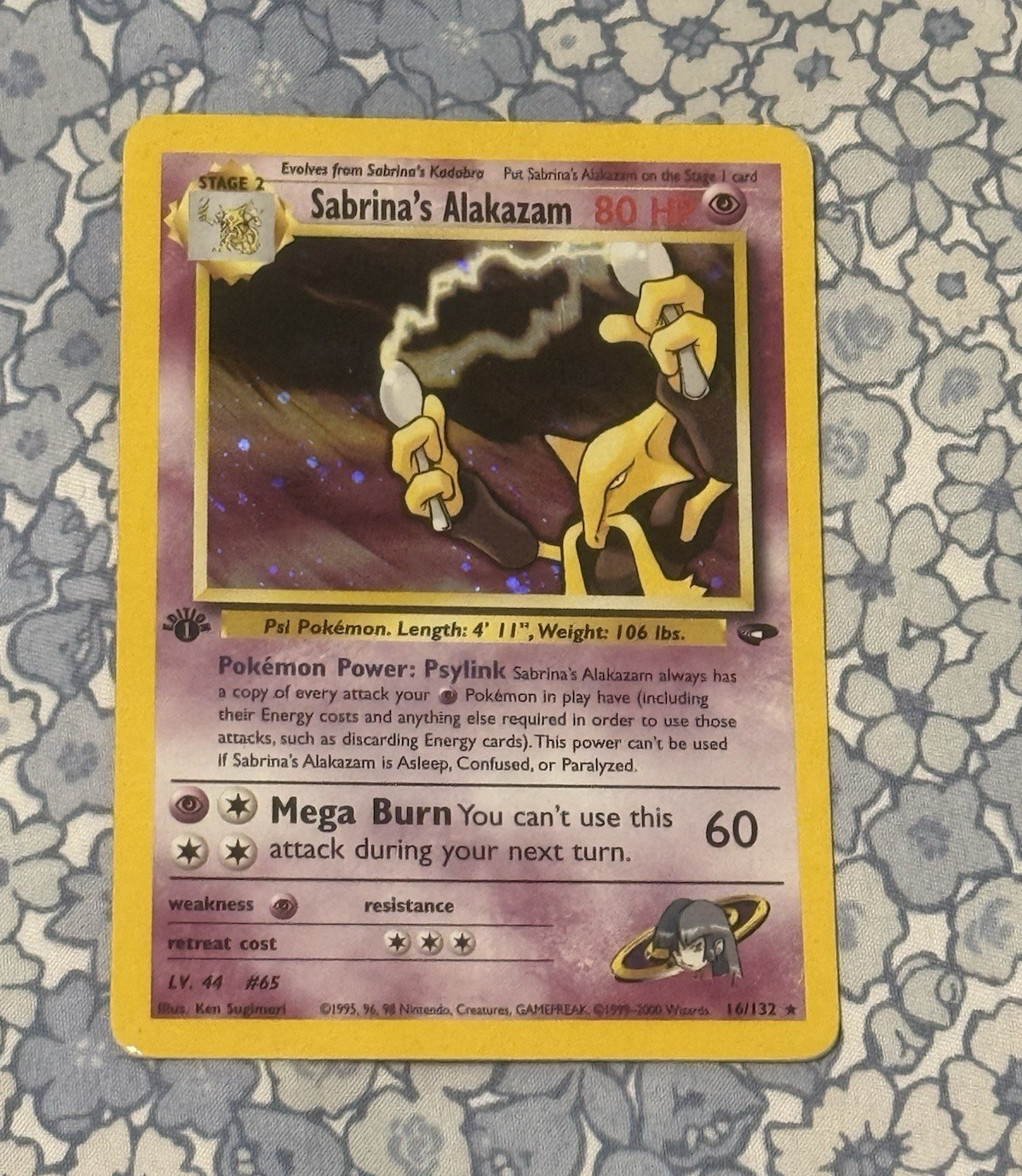 Pokémon TCG Sabrina\'s Alakazam Gym Challenge 16/132 1st Ed Holo Rare 80 HP ENG Pokémon TCG Sabrina\'s Alakazam Gym Challenge 16/132 1st Ed Holo Rare 80 HP ENG