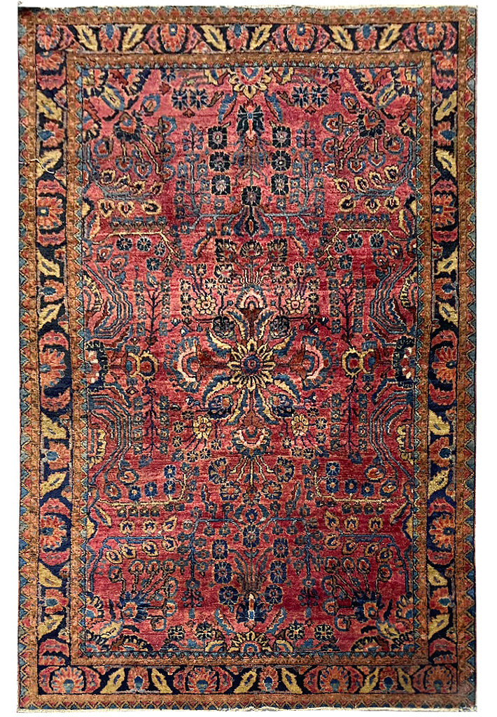 4x7' Antique Perrsian Sarouuk Rug 1930's #F-6672