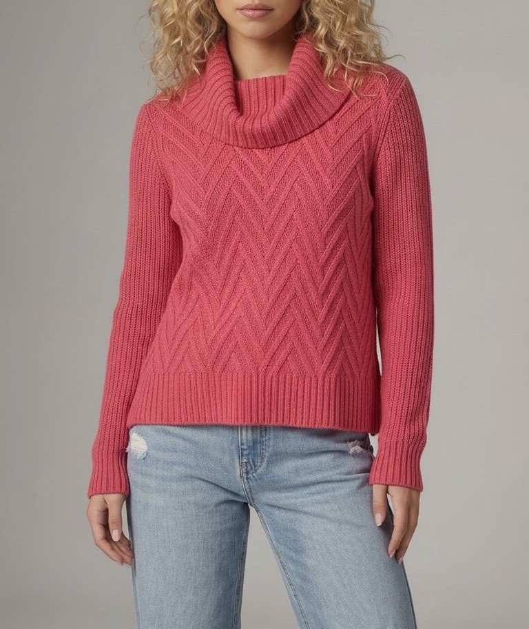 NWT Talbots Women’s Size PM Pink Cotton Blend Cowl Neck Pullover Sweater NWT Talbots Women’s Size PM Pink Cotton Blend Cowl Neck Pullover Sweater