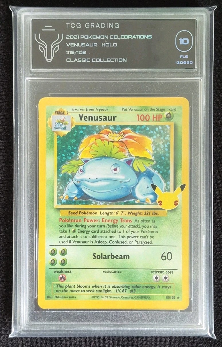 Pokémon TCG 2021 Celebrations Classic Collection Venusaur 15/102 Holo Graded 10 Pokémon TCG 2021 Celebrations Classic Collection Venusaur 15/102 Holo Graded 10