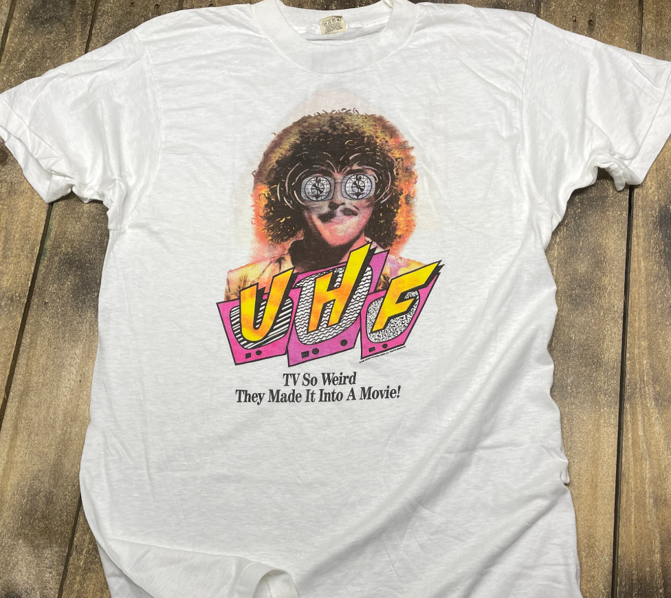 vtg 80s 1989 UHF Weird Al movie t shirt white cotton Shirt for men women PA11646