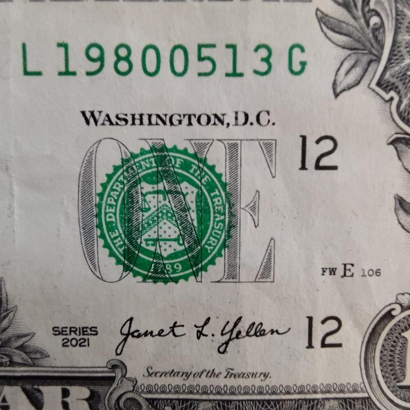 Birthday Note 2009 - 09 - 25 Fancy Serial Number One Dollar $1 Anniversary Bill