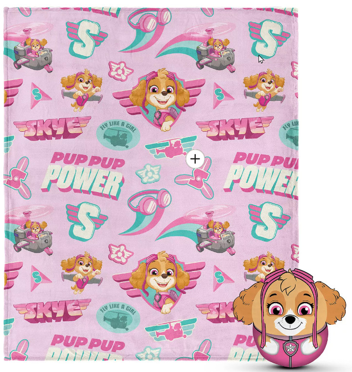 PAW Patrol 2-pc. Soar Like Skye Plush Throw & Pillow Hug (2 Pcs set)