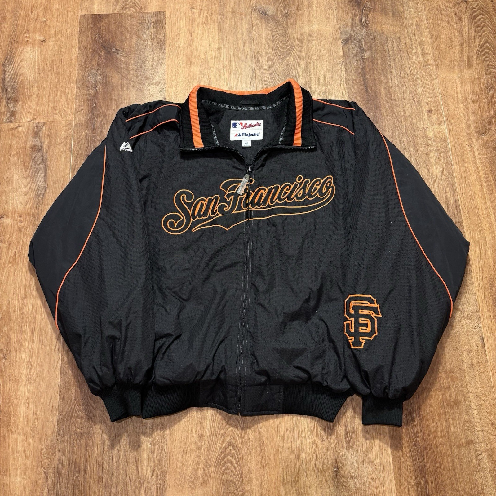 Vintage Majestic San Francisco Giants Dugout Jacket Mens XL Lined Full Zip MLB