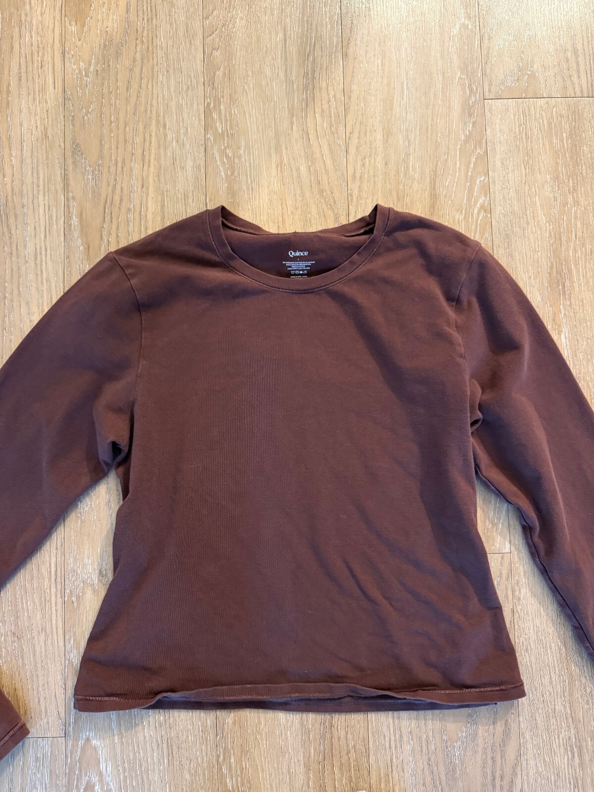 Quince Women\'s Long Sleeve Brown Organic Cotton Blend Shirt Size Large Quince Women\'s Long Sleeve Brown Organic Cotton Blend Shirt Size Large