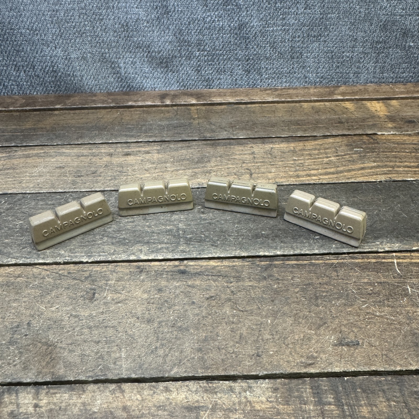 Vintage Campagnolo Record Brake Pad Inserts Shoe Set Gray Tan Bike Rim Caliper